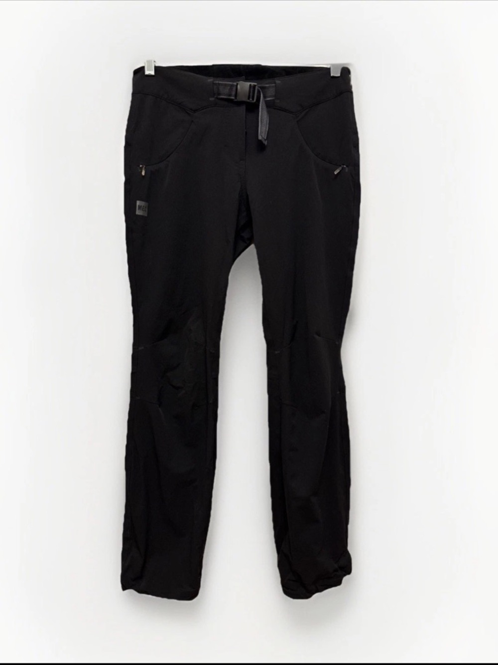 MEC Black Women's Softshell Hiking Climbing Pants with Integrated Belt